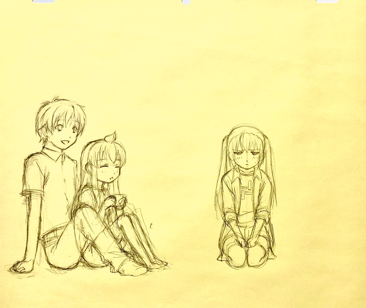 みなみけの夏奈、藤岡、千秋、春香。
一期本編の作監修正ラフ。
ちなみに3話です。 