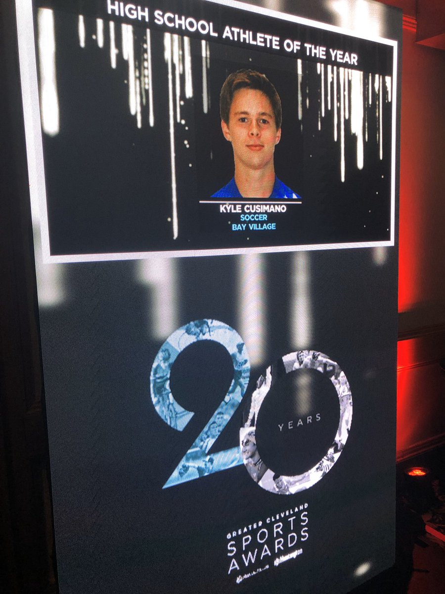 BayAthletics's tweet photo. This Just In:  And the awards keep coming in for Kyle Cusimano. Congratulations to Kyle for winning the High School Athlete of the Year    tonight at the Greater Cleveland Sports Awards! https://t.co/laK1ebTsnf