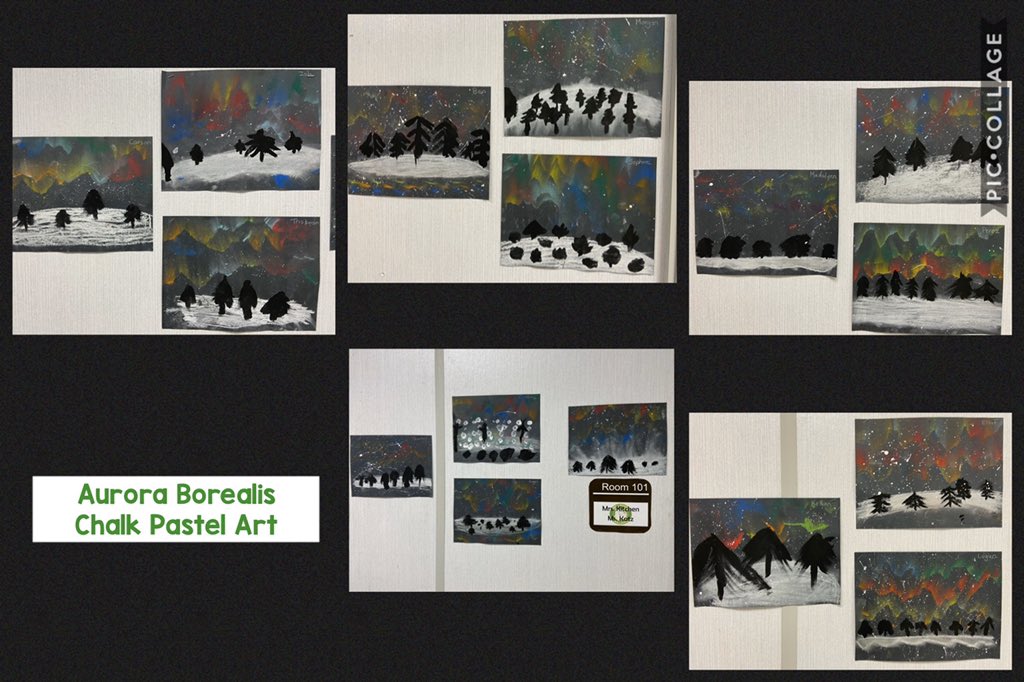 So happy with how my grade 2’s Aurora Borealis chalk pastel artwork turned out! We have some fantastic artists amongst us❤️
