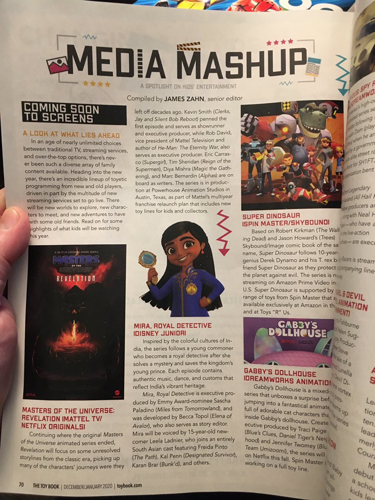 therockfather's tweet photo. From the latest issue of the @ToyBook — my Media Mashup column. Cool bonus: There’s an online version of this at @TheToyInsider that you could call an “extended cut.” #MOTU #MiraRoyalDetective #SuperDinosaur #GabbysDollhouse https://t.co/63WdOSGHC3