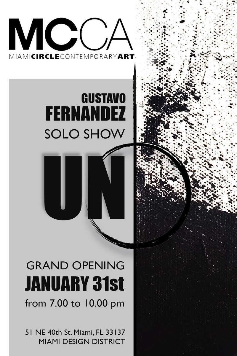 yellowbstudio's tweet photo. UN○
𝗚𝗨𝗦𝗧𝗔𝗩𝗢 𝗙𝗘𝗥𝗡𝗔𝗡𝗗𝗘𝗭
Solo Show Exhibition
31.1.2020UN○
#yellowbenchstudio #miami #Wynwood #arte #gustavofernandez #atmdd #miamidesingdistrict #mdd #soloshow #uno https://t.co/m8WAT5Kji8