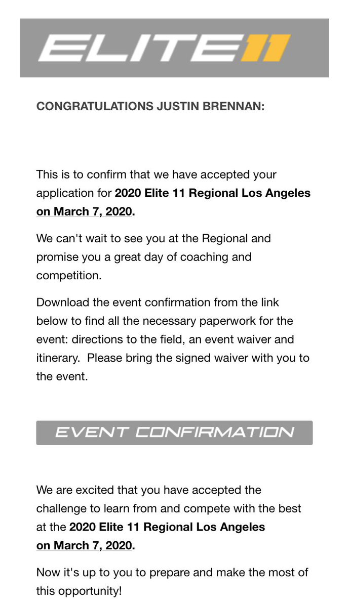 Justin Brennan (@mbjustin03) on Twitter photo Thank you <a href="/Stumpf_Brian/">Brian Stumpf</a> for the invite to the <a href="/Elite11/">Elite11</a> Regional in LA!! I can’t wait to represent <a href="/LakesFB/">Lakes Football</a> and compete against some of the best QBs on the West Coast‼️ Thank you <a href="/Stumpf_Brian/">Brian Stumpf</a> for the invite to the <a href="/Elite11/">Elite11</a> Regional in LA!! I can’t wait to represent <a href="/LakesFB/">Lakes Football</a> and compete against some of the best QBs on the West Coast‼️