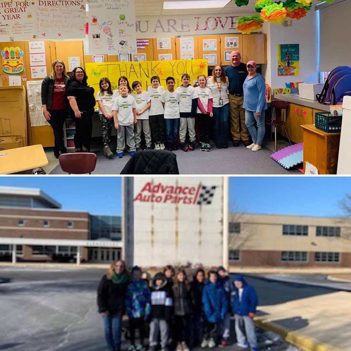 Ms. Burger's class was recently nominated for J.B. Hunt's Adopt-a-Class program and was fortunate to be one of the winners!  The company delivered furniture and school supplies to the class. Thank you to J.B. Hunt for their generosity with this program! @SauconValleyES