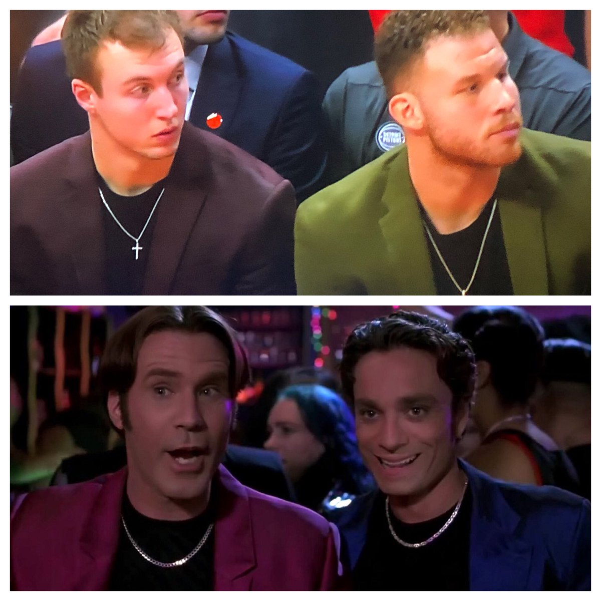 Blake and Luke looking like Steve and Doug Butabi! #detroitpistons #blakegriffin #lukekennard
