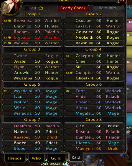 Hey <a href="/BlizzardCS/">Blizzard CS - The Americas</a>,
Any chance you can help our guild with this?

Someone zoned in the MC with a raid ID and locked out the entire run. As you can see in the attached screenshot, the members have not killed the bosses yet. Raid ID 19480911 realm Faerlina, Guild Quintessential.
