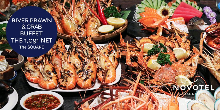 NovotelBKK_PS's tweet photo. 🥰 It's time for 'Seafood Lovers' who love both 'Prawn and Crab'! 🦀🦐 Every Sunday - Thursday at The SQUARE.
🍴https://t.co/06qbZVfDXV
#BestseafoodInBkk #FoodieLove https://t.co/PdAIpwizfM