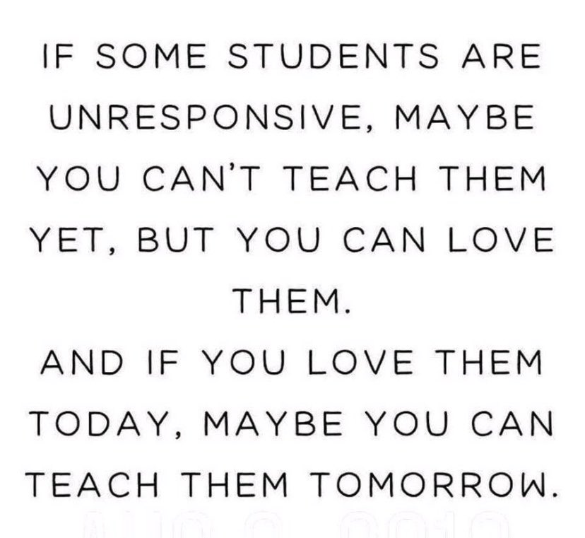DAHinnant's tweet photo. For me, the joy of teaching comes when I know I have broken down the wall and that “unresponsive” student starts shining. But sometimes the best kind of love we can give is “tough love”💜  #teachingtruths https://t.co/t9i27eJmOE