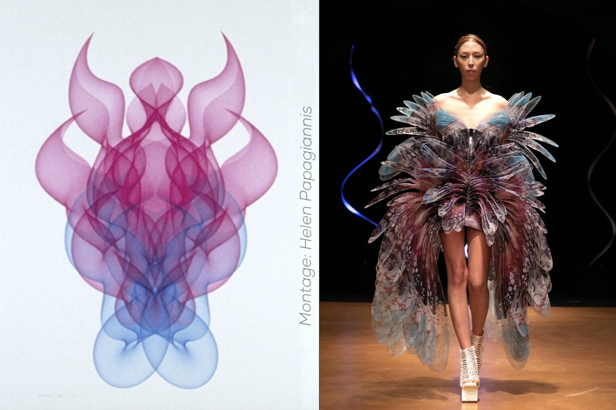 ARstories's tweet image. ✨@artnome and @tylerxhobbs shared a gorgeous image by old-school algorithmic artist Roman Verostko ...and now I can’t help seeing #IrisVanHerpen’s new Sensory Seas Collection 🤯🥰👗 #ParisFashionWeek