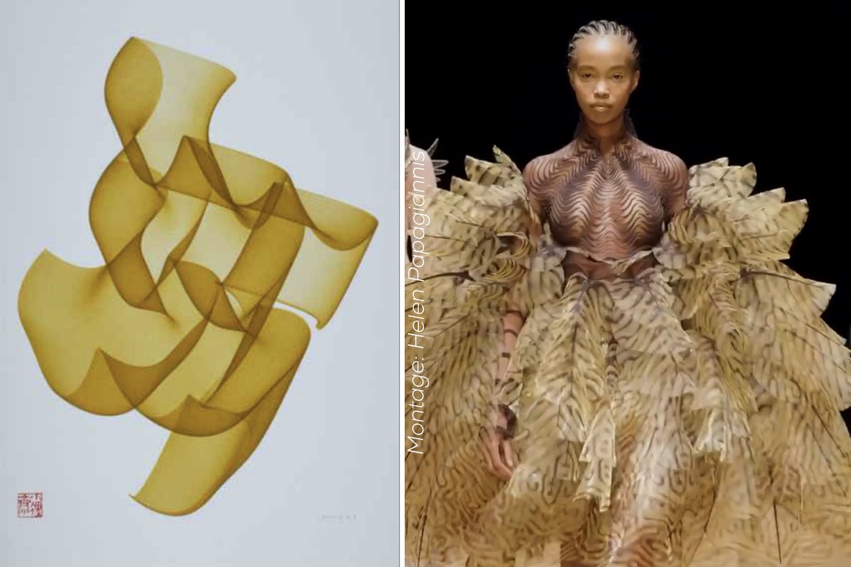 ARstories's tweet image. ✨@artnome and @tylerxhobbs shared a gorgeous image by old-school algorithmic artist Roman Verostko ...and now I can’t help seeing #IrisVanHerpen’s new Sensory Seas Collection 🤯🥰👗 #ParisFashionWeek