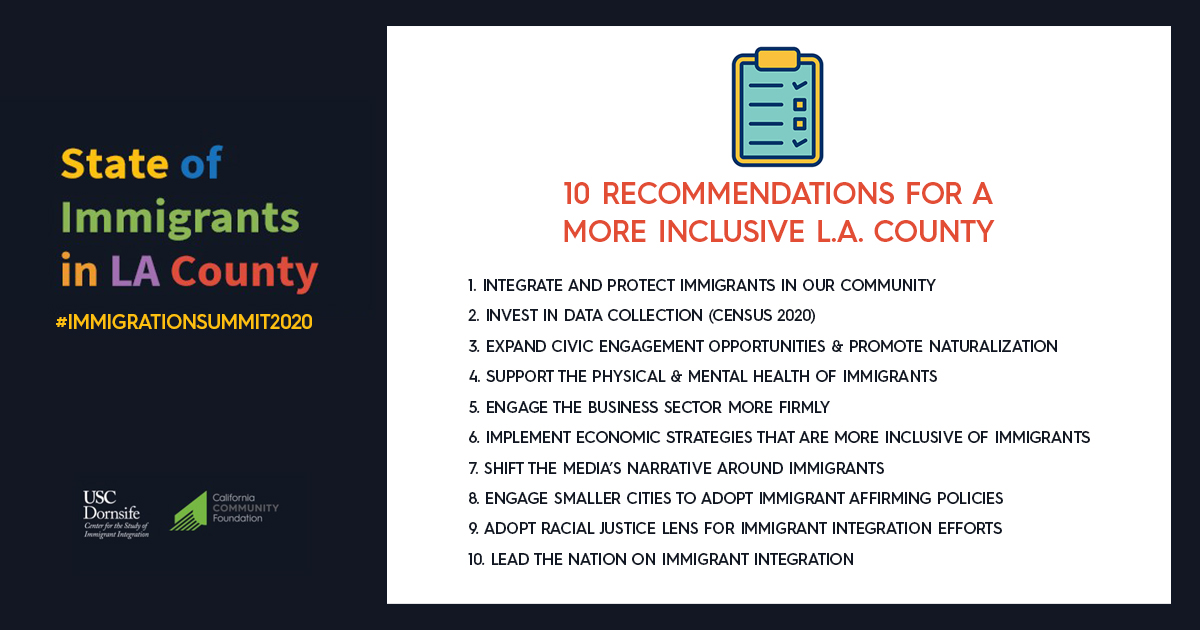 calfund's tweet photo. #2020 will challenge us to take action & join forces across sectors to ensure our immigrant communities have access to the resources they need to thrive. CHECK OUT these ten recommendations that can help us build a more immigrant inclusive L.A. #ImmigrationSummit2020 https://t.co/Sc7RqKnA7T