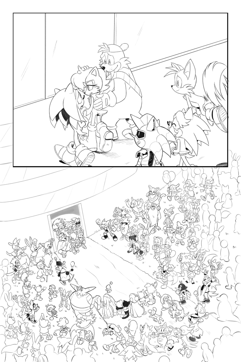 Archie Sonic Online #250 Is been out for some time, so i thought i'd share some of the pencils i did for the first story(+ a variant cover) ^_^ 
if you haven't read it yet, here's the tweet with the link to the issue:
https://t.co/nW5MNKR2om 