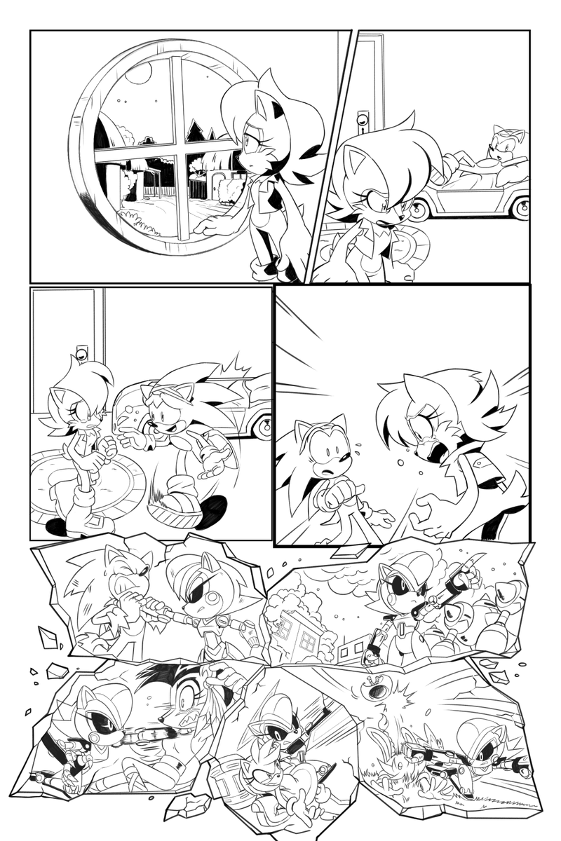Archie Sonic Online #250 Is been out for some time, so i thought i'd share some of the pencils i did for the first story(+ a variant cover) ^_^ 
if you haven't read it yet, here's the tweet with the link to the issue:
https://t.co/nW5MNKR2om 