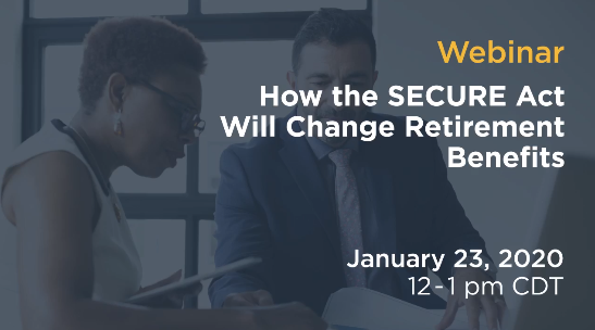 corbinhub's tweet photo. Last chance to sign up for HUB's free webinar on the key provisions and regulatory implications of the new SECURE Act. Register to save your place today. https://t.co/HWa1Yyee3N https://t.co/BHPMktrGRI