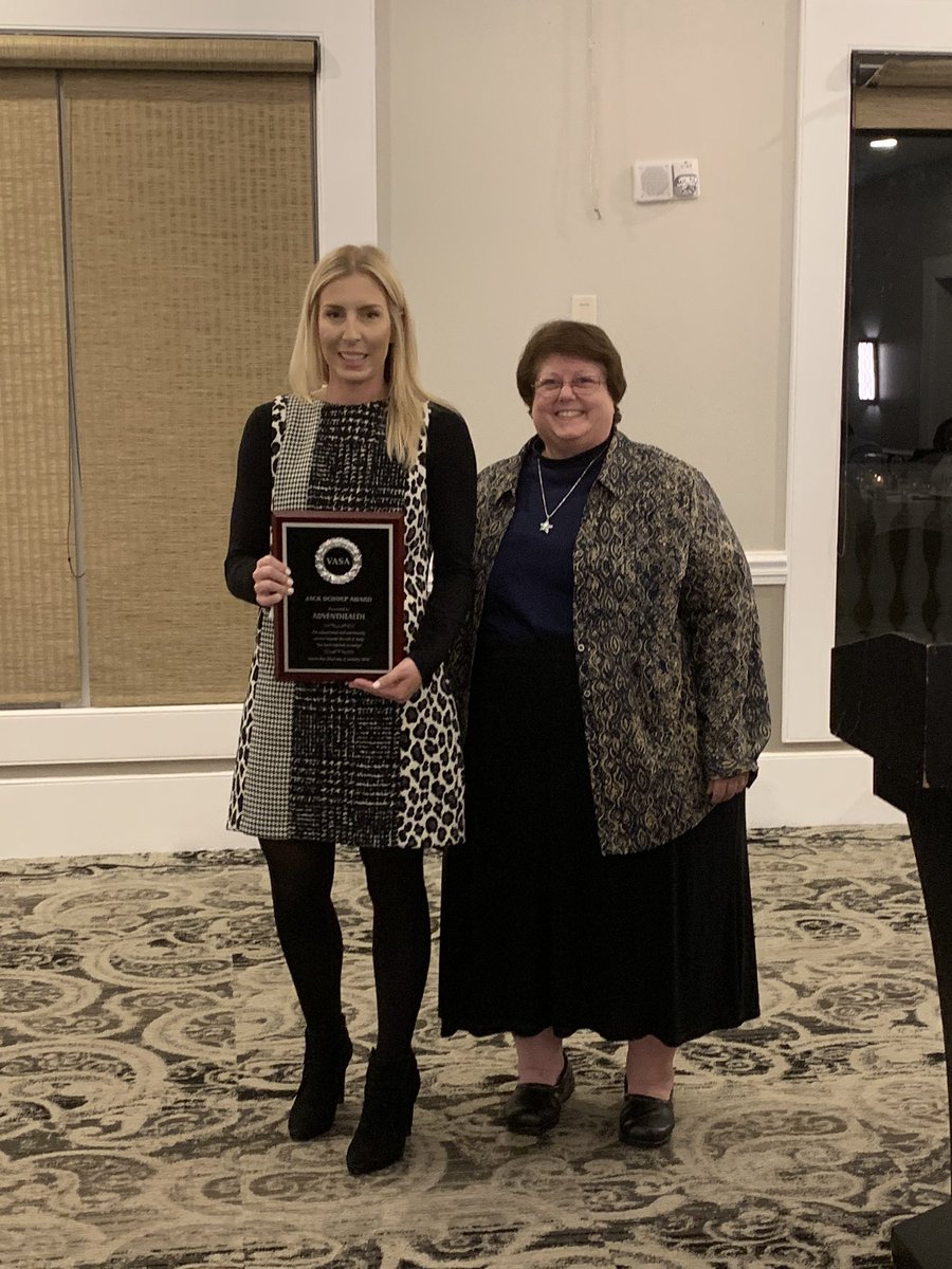 JessicaAivazis's tweet image. Congrats to the VASA Jack Schoep Award recipient, Advent Health @vcsvasa #VCSVASA