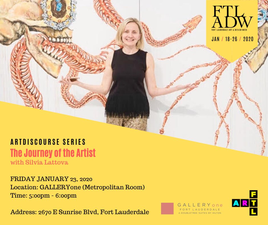 ArtFtLauderdale's tweet photo. Join us for a talk with #SilviaLattova at #GALLERYone on Friday Jan. 23 during #ArtFort Lauderdale's #artDISCOURSESeries #artFTL #FTLADW.
RSVP here: https://t.co/jiB5eZUTvs https://t.co/nVnKJDpkmZ