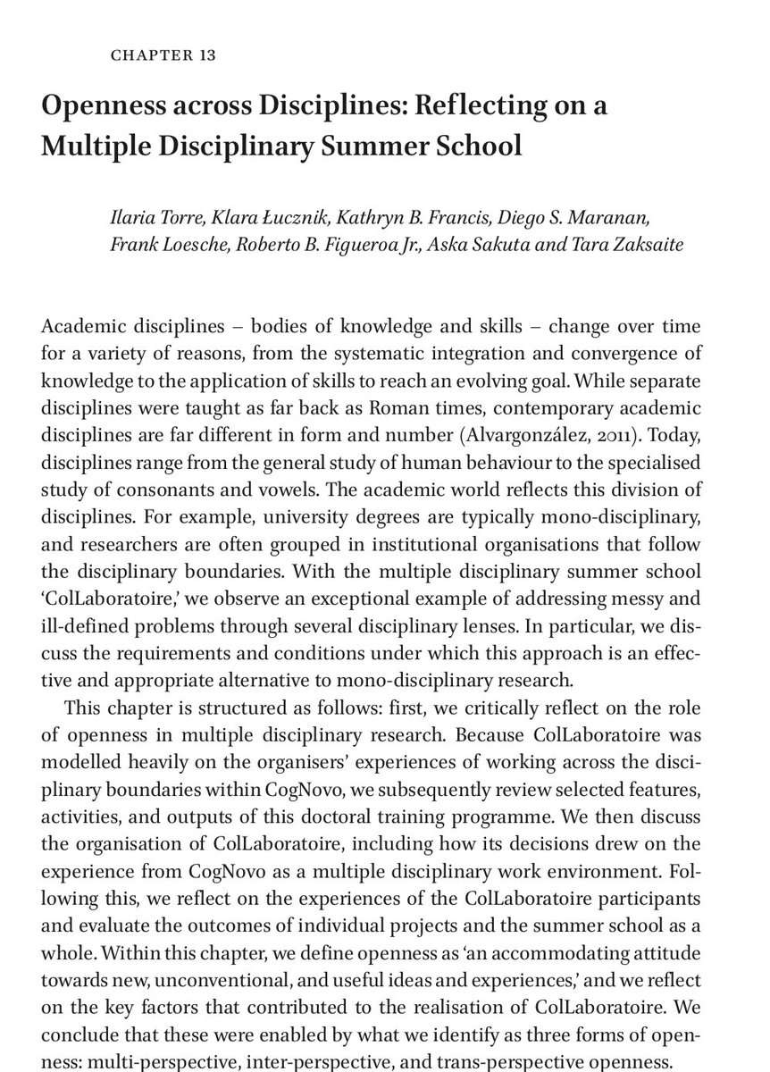 And timely, just few days before #ColLaboratoire20 our collaborative chapter on previous ColLaboratoire is out. Stay tuned with us!
<a href="/CogNovians/">CogNovians</a> <a href="/PlymouthPsych/">Plymouth Psychology</a> <a href="/PlymUni/">University of Plymouth</a> @UPOpenU <a href="/ilaria_torre11/">Ilaria</a> <a href="/astkas/">astkas</a> @KathrynBFrancis <a href="/fra_loe/">Frank Loesche | @fra_loe@fediscience.org</a> <a href="/diegomaranan/">diegomaranan</a> <a href="/TaraZaksaite/">Tara Zaksaite</a> @bobfigz