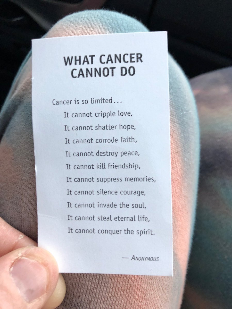 jessicamy34's tweet photo. Sent to me by a good friend currently beating hers. We needed this today. We may have lost this round, but we haven’t lost the war. #cancersucks#wewillkeepfighting#fuckcancer#sisu#pickup#carryon https://t.co/R5MYhuXsee