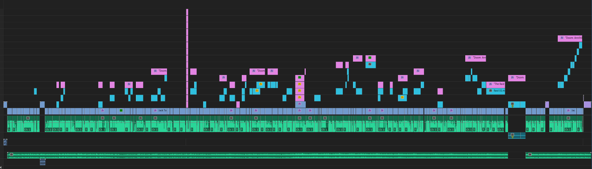 Here's a timeline for Monday's "Doom: Annihilation" video.
LOTS OF CLIPS
Bottom Blue is me talking, cerulean is movie/game clips, and pink is titles/graphics.