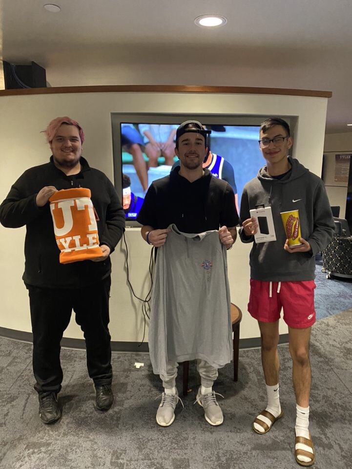 UTTylerUC's tweet photo. Congratulations to Benjamen, Ashton, and Jonah on winning the PZ NBA 2K tournament!!!! 🍀 #myuttyler #patriotzone https://t.co/KVczyQKElP