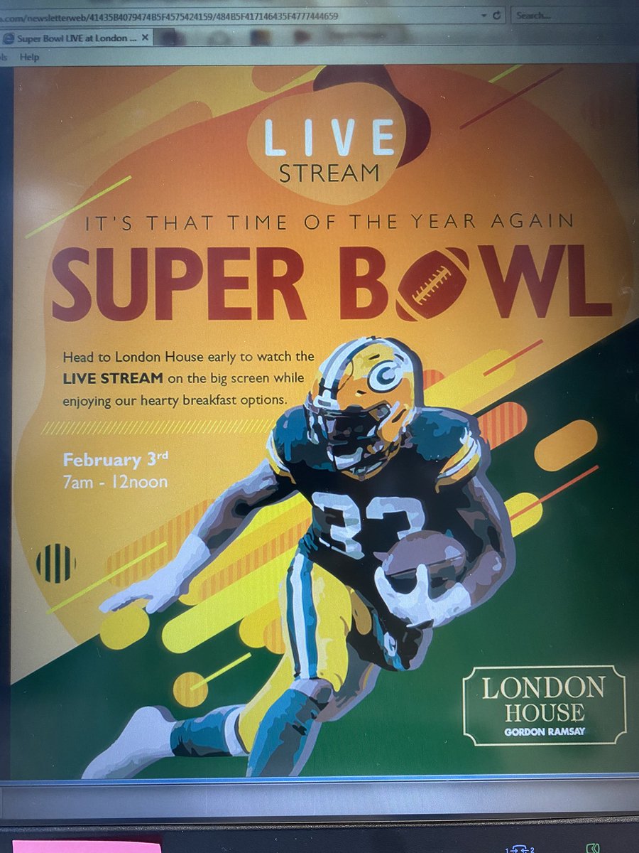 jenn_ting's tweet photo. Omg so disappointing to see this! At least get the right team on your Super Bowl eDM!! @londonhouse @GordonRamsay @49ers #FAIL https://t.co/qJzaXvvvhO