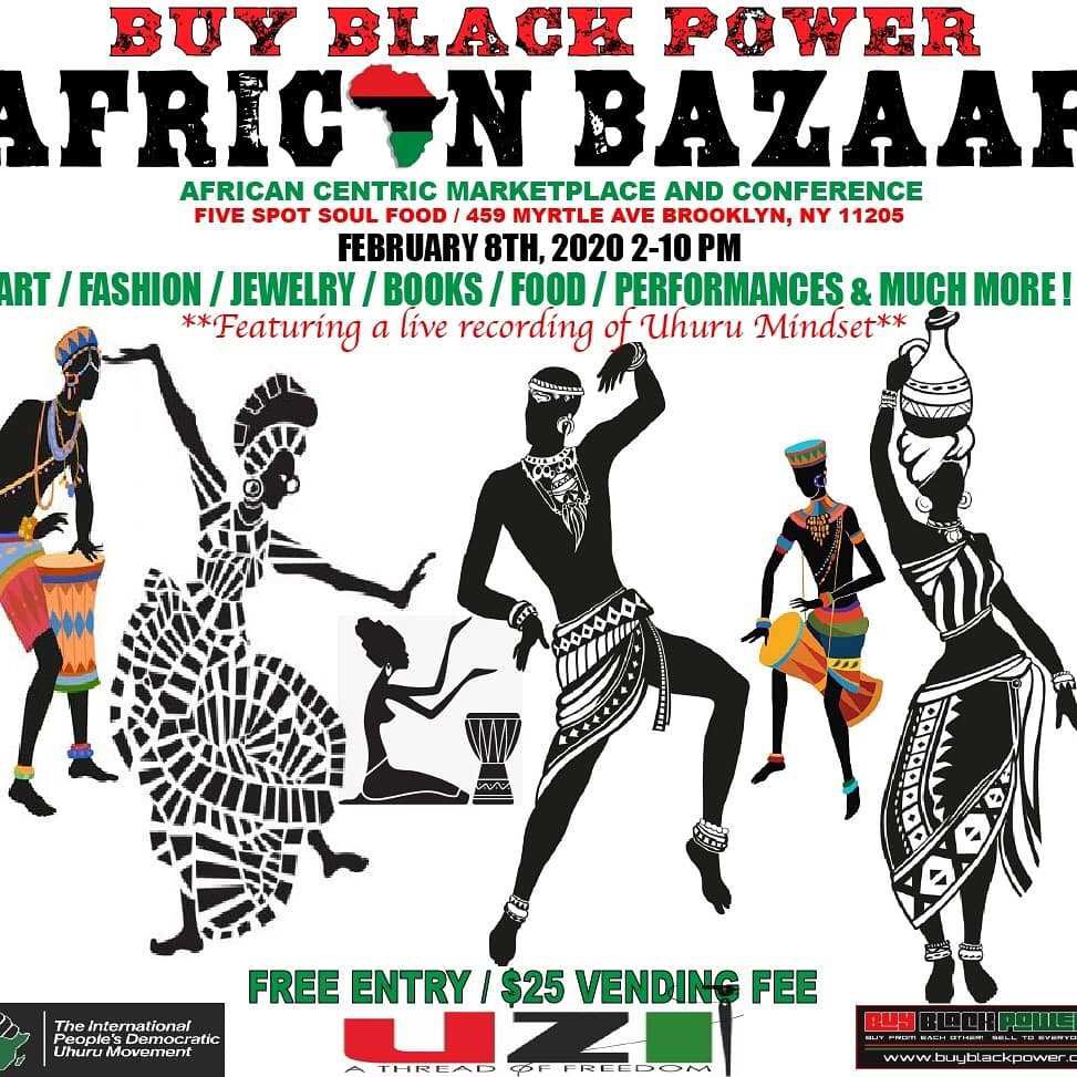 _InPDUM's tweet photo. On February 8th @ Five Spot Soul Food we emplore all our people to  @BuyBlackPower1 #AfricanBazaar https://t.co/aNIRaz4uKj