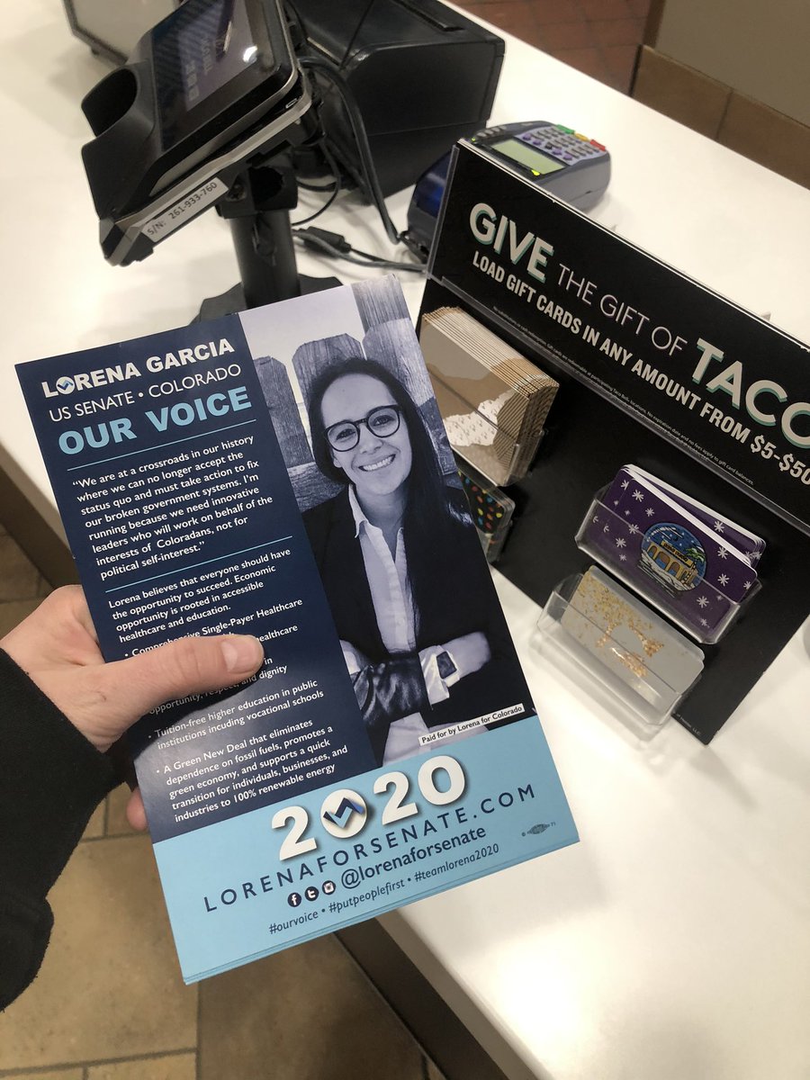 TeamLorena2020's tweet photo. #OrganizingEverywhere including talking to all of the Taco Bell Staff & leaving them with more lit for their friends & family!
🤩 https://t.co/emhIsVEJS4