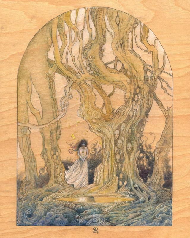 Stephanie Law on X: Was looking through older pieces for watercolor I had  painted on wood and came across this older favorite. Simple but eerie  piece. I prep the wood with clear