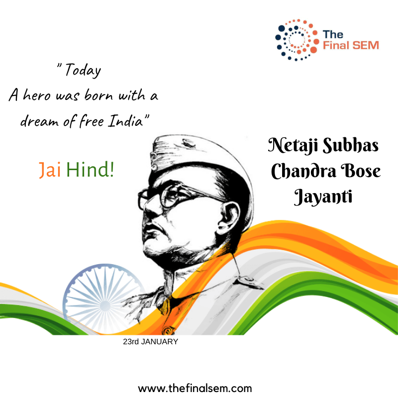 thefinalsem's tweet photo. In memory of the great legend, let us recite "Give me your blood and I shall give you freedom". Happy Netaji Subhas Chandra Bose Jayanti.

#happynetajisubhashchandrabosejayanti #freedomisntfree #fightforyourdreams https://t.co/EUJ586v5Yy