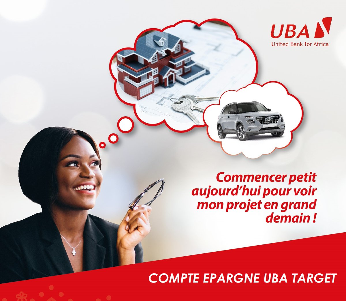 UBACongo's tweet photo. Commencez à épargner aujourd'hui pour votre projet d'avenir avec le compte #UBATarget.
- Dépôt initial de 5000 FCFA
- Taux d'intérêt de 3%
- Carte électronique à 23780 FCFA
- SMS Alerts et Mobile Banking gratuits
- Possibilité de bloquer les fonds sur une période donnée
#Epargne https://t.co/l4vEFjV3dH