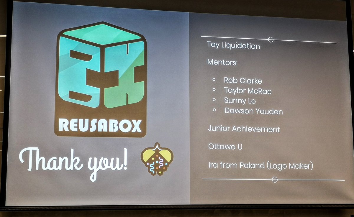 AlbertWong13's tweet image. Congratulations to #JAOttawa young #entrepreneurs of Reusabox and OrnaPrints! Both student #startups created products w/ a #sustainability focus. ♻️🌲
Thank you #mentors and host @UOMakerspace. Special guests: @MathieuFleury @awille @ShanGu17 @IanBingeman and Scott Rust.