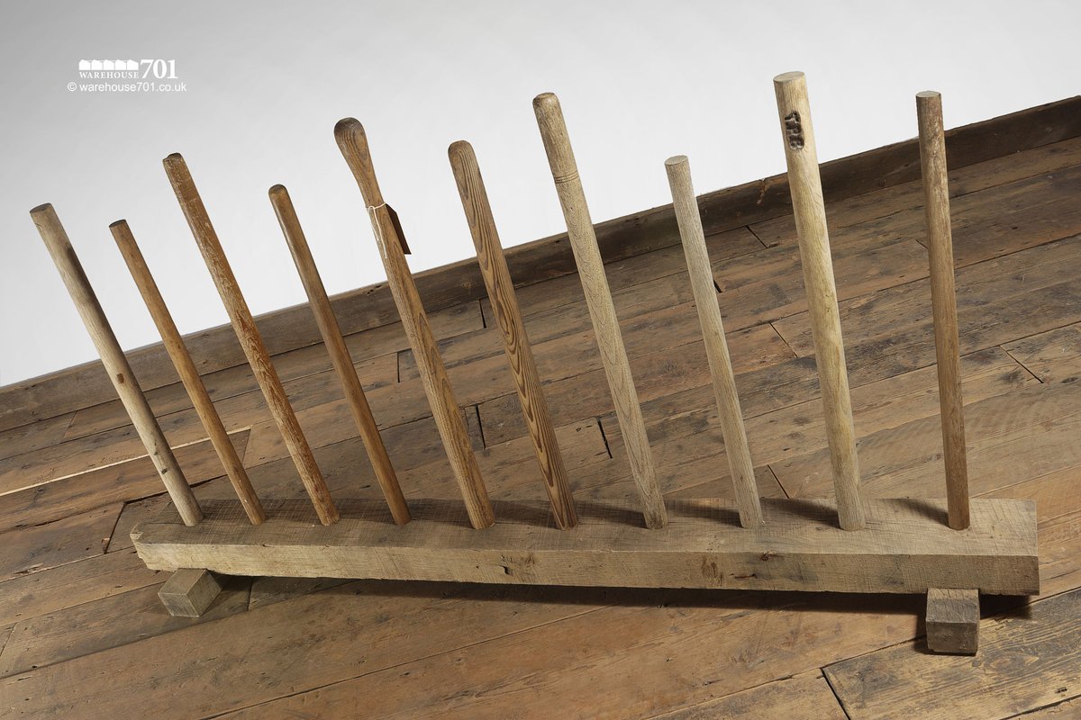 warehouse701's tweet image. With their different height staves and wonderfully aged timber bases with half-lap jointed feet - they have a rustic charm that will warm you after a long winters walk. Simply pop your muddy wellies, shoes or walking boots upside down on the sticks #wellierack #bootrack #upcycled