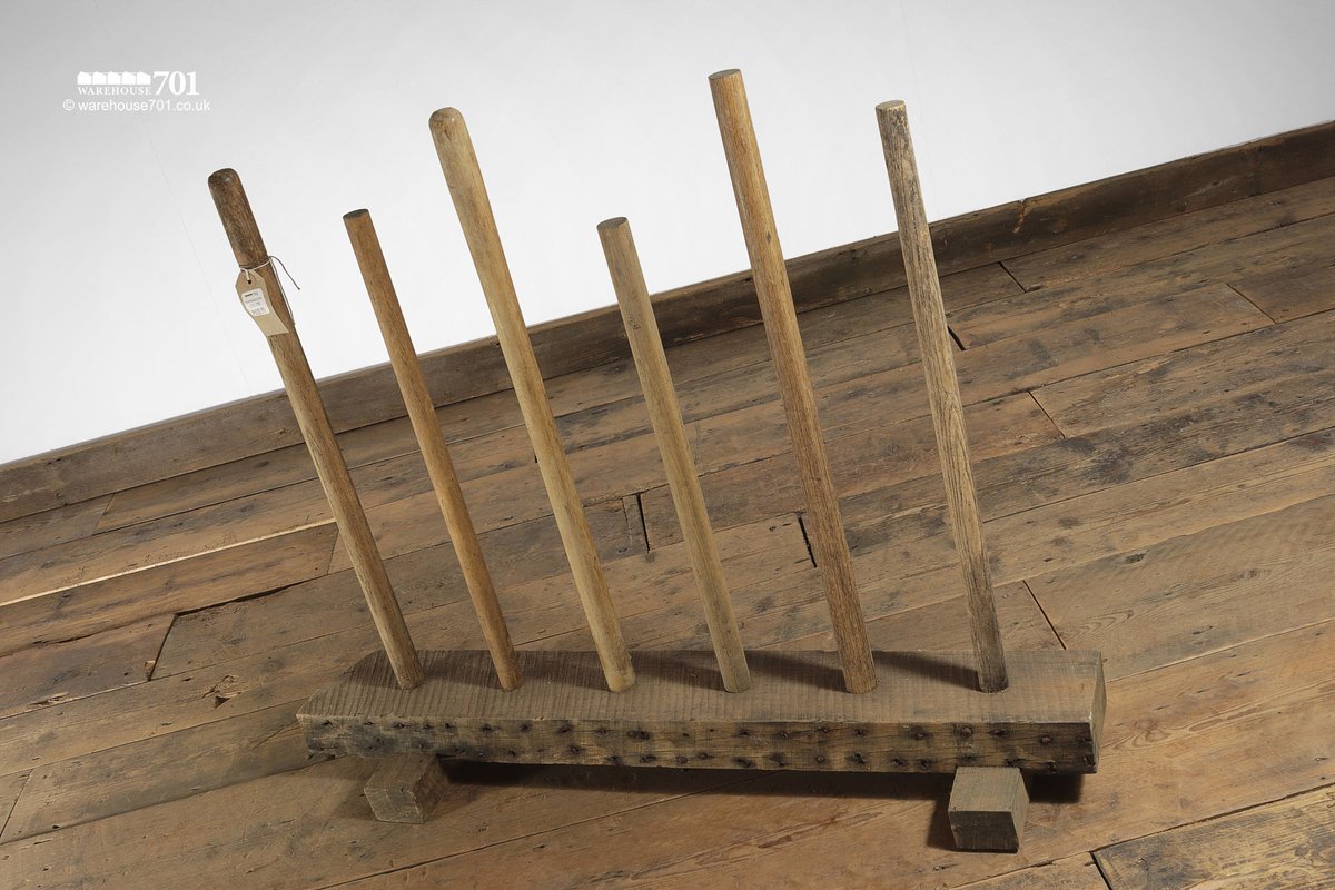 warehouse701's tweet image. With their different height staves and wonderfully aged timber bases with half-lap jointed feet - they have a rustic charm that will warm you after a long winters walk. Simply pop your muddy wellies, shoes or walking boots upside down on the sticks #wellierack #bootrack #upcycled