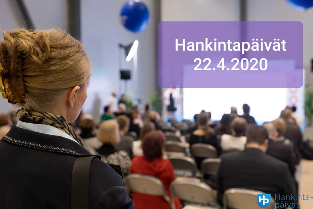 #Hankintapäivät järjestetään taas ensi keväänä Tampereen Messu- ja Urheilukeskuksessa. Laita päivämäärä 22.4.2020 kalenteriin ja saavu paikalle kuuntelemaan, kun #julkinensektori #kestäväkehitys ja #digitalisoituminen nostetaan pöydälle.

hankintapaivat.fi