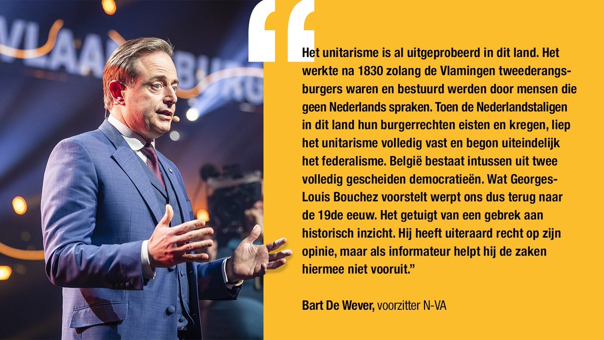 Het unitarisme dat <a href="/GLBouchez/">Georges-L BOUCHEZ</a> voorstelt werpt ons terug naar de 19de eeuw. Iedereen heeft recht op een eigen opinie, maar als informateur help je de zaken zo niet vooruit.
