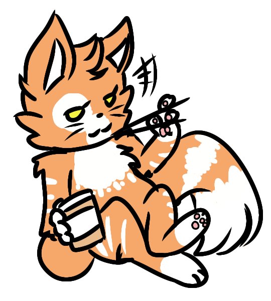 Munches on Peanut Butter. "Meow."