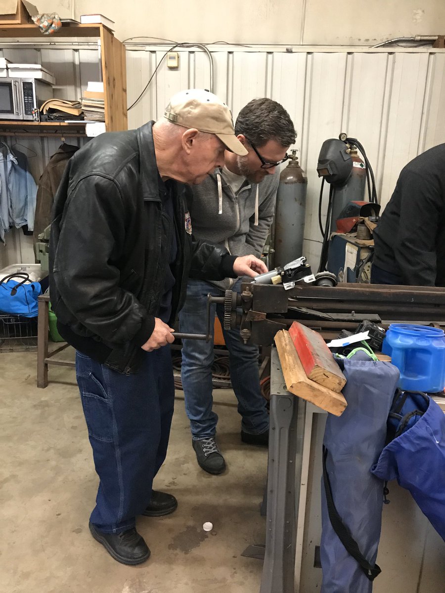 DaleJr's tweet image. Got to visit with a HOF wheelman today. #JackIngram #Ironman #makingTV #NASCARhistorylesson