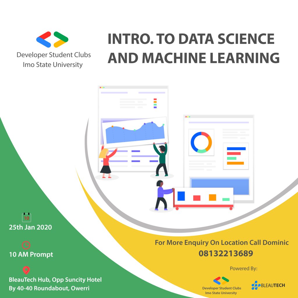 bleautech_erp's tweet photo. In collaboration with @dscimsu we’ll be hosting a workshop on DS and ML and it’s absolutely free, don’t miss out! #OwerriTech #DataAnalytics #DataScience #MachineLearning #BleauTech #dsc https://t.co/32S76mXOey