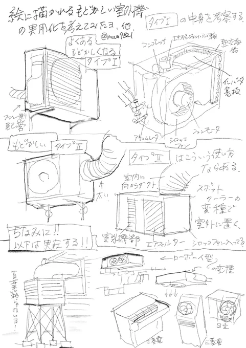 絵に描かれる #室外機 の考察正直なところ、一見上手な絵でも、室外機の描き方を見ればその人がどういう観察眼で絵を描いて、何を狙ってるのかが見える。ので、あんまこういう事は言いたくない。 