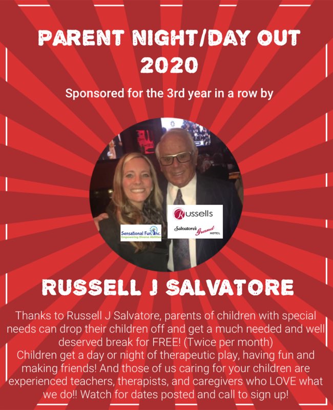 Talk about a guy who takes care of his community! ⁦⁦⁦Russell Salvatore is once again making sure caregivers of children with special needs get a break! #makingtheworldabetterplace #keepingfamiliesstrong ⁦<a href="/RussellsSteak/">Russell's Steaks, Chops, & More</a>⁩