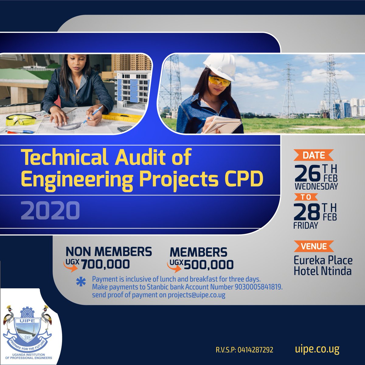 UIPE_Uganda's tweet photo. #Trainingobjectives; Understanding the integration of projects, techniques for project risk assessment, appreciating how audit planning impacts audit process, skills to conduct the audit of projects and contractors, etc.  Send in your proof of payment to projects@uipe.co.ug https://t.co/GWGSYLnht1