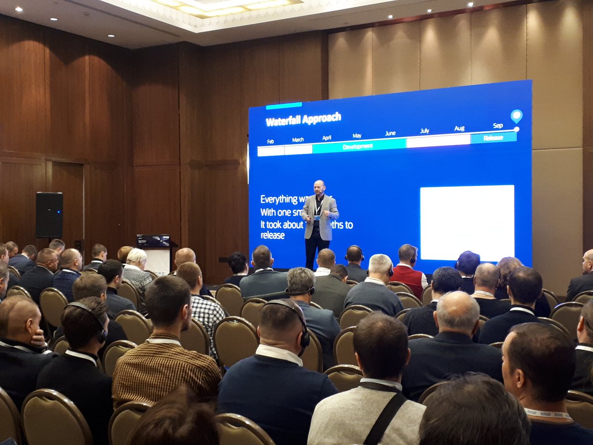 GCretescu's tweet photo. We invite on the stage Ruly Weisbach, VP, R&D
Application Delivery Management to talk about Enterprise DevOps and how to build and deliver better software faster. #MicroFocusExperience Tour 2020 Kyiv. Powering #DigitalTransformation https://t.co/QYGnNQ2uvL