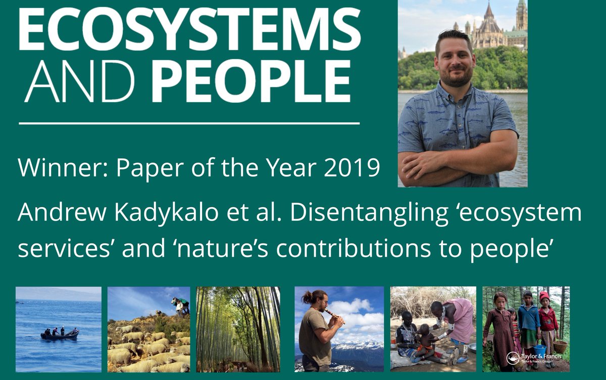 Ecosystems and People (@esandpeople) on Twitter photo The winner of 2019's <a href="/ESandPeople/">Ecosystems and People</a> Paper of the Year is Disentangling ‘ecosystem services’ & ‘nature’s contributions to people’ by <a href="/andykadykalo/">Andrew Kadykalo 🇺🇦🇺🇦🇺🇦</a> et al. Recognising its high relevance and impact, 45% of the Editorial Board voted for the paper. ~AvO tandfonline.com/doi/full/10.10… The winner of 2019's <a href="/ESandPeople/">Ecosystems and People</a> Paper of the Year is Disentangling ‘ecosystem services’ & ‘nature’s contributions to people’ by <a href="/andykadykalo/">Andrew Kadykalo 🇺🇦🇺🇦🇺🇦</a> et al. Recognising its high relevance and impact, 45% of the Editorial Board voted for the paper. ~AvO tandfonline.com/doi/full/10.10…
