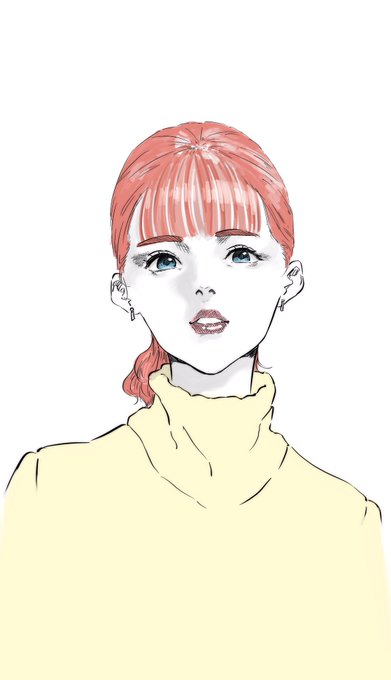 前髪の線は描かずにやった 