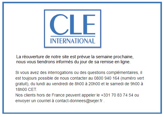 CLEinter's tweet photo. Update sur l’indisponibilité temporaire de notre site, mis en maintenance par sécurité en raison d’une cyberattaque survenue dans les premiers jours de janvier. #CLEinter https://t.co/5y0jzzBYQc