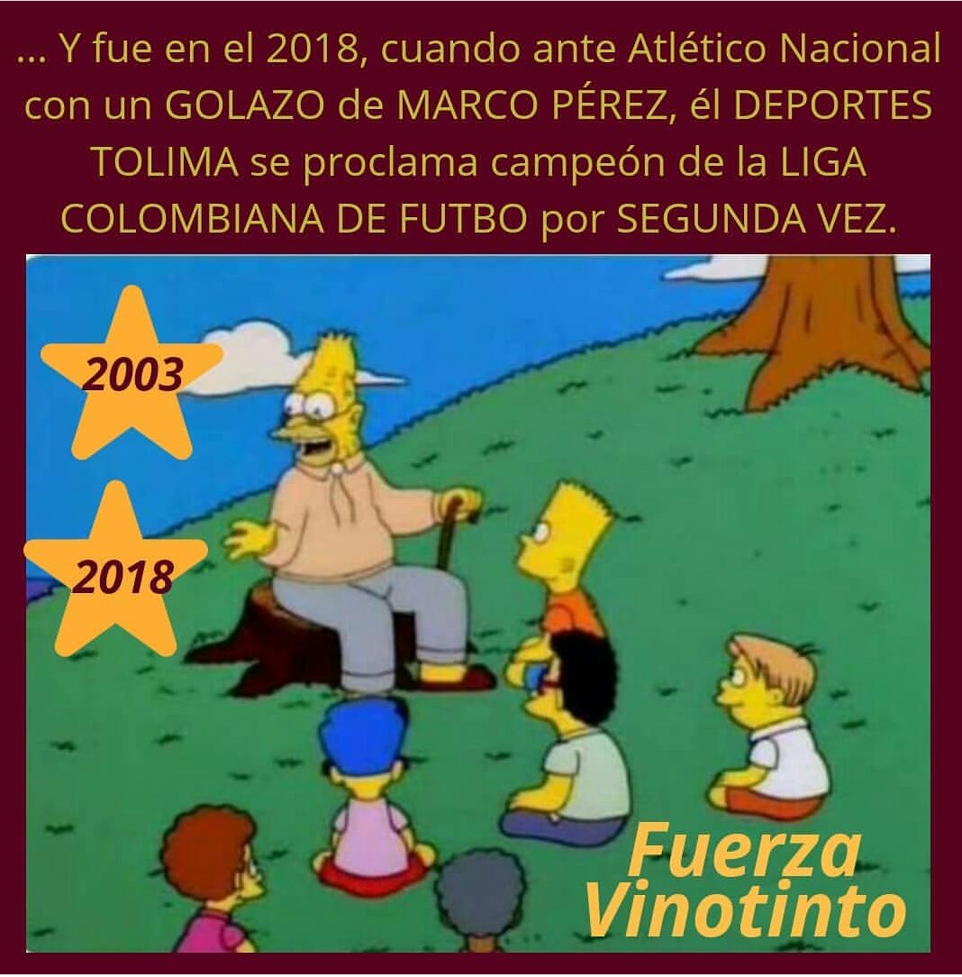 DivinaVinotinto's tweet photo. Recordando las historias de #AbrahamSimpson de #LosSmpsonEnFOX. @cdtolima  bicampeón! https://t.co/yp6W1ESnlt