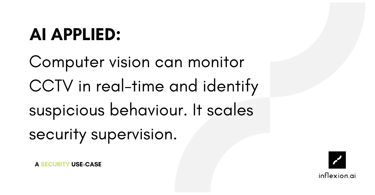 inflxd's tweet photo. Surveillance should be used for good.
#AI enables that at scale.
#AIApplied is a series on real world use-cases of #artificialintelligence, #machinelearning, #bigdata, #computervision and #NLP. https://t.co/p2mdVIWrNZ
