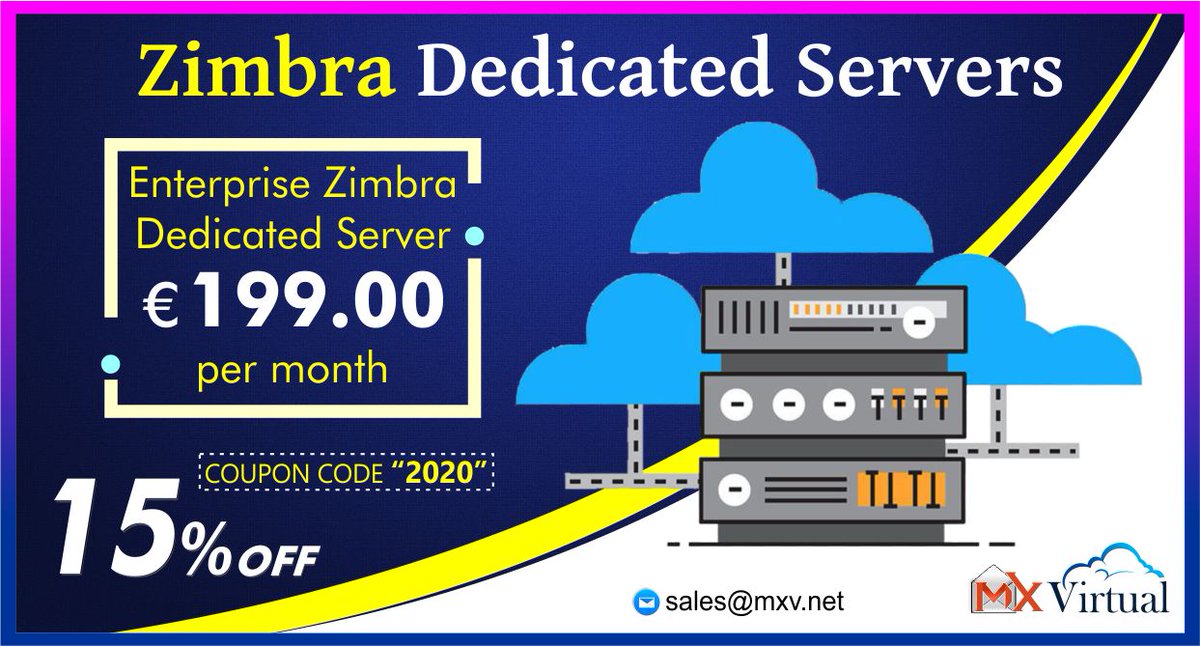 #MXVirtual's
✅mxv.net Now get 15% Off on your first billing 
and 15% life time off for Dedicated servers
#iRedmaildedicatedserver #iRedmail #zimbradedicatedserver #zimbra #managedzimbravps