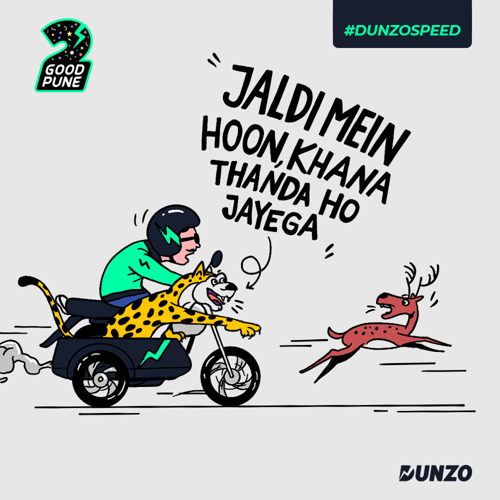 DunzoIt's tweet photo. #Pune
Dunzo deliveries can now be spotted everywhere, thanks to our deer customers. Celebrating two years of #DunzoSpeed in Pune. Quick just got quicker.β‘π
#2GoodPune #DunzoPune https://t.co/4GJXH3sQI0