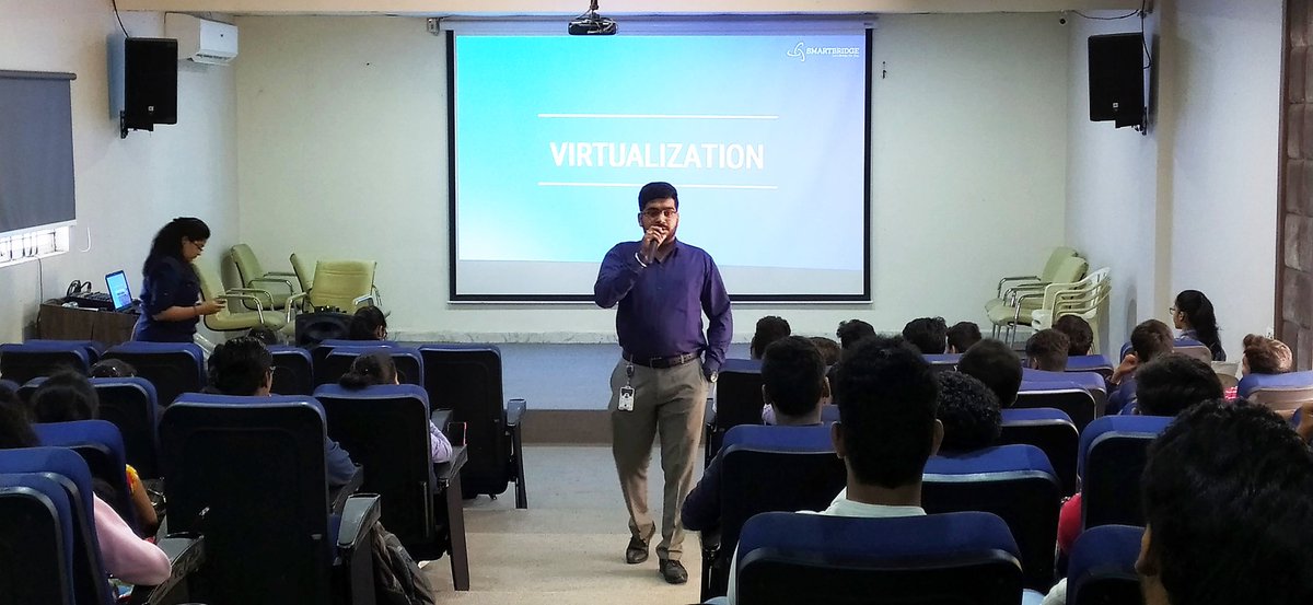 AKothuri94's tweet photo. A session on VMware Virtualization Solution and Cloud Computing in KPRIT college, Ghanpur, Ghatkesar. #thesmartbridge #VMware #Virtualisation #Technologies #Improvements https://t.co/IHD4LlUR7t