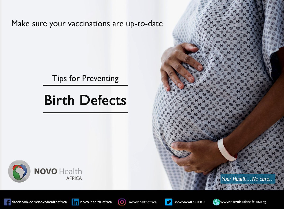 NovoHealthHMO's tweet photo. Ask your health care provider about vaccinations you need during each pregnancy, It is also a great idea to make sure vaccinations are current for everyone in your family to help prevent the spread of diseases.
#Wowanhealth #Novocares #Preventivehealth #Birthdefectprevention https://t.co/wJ5231Tnei